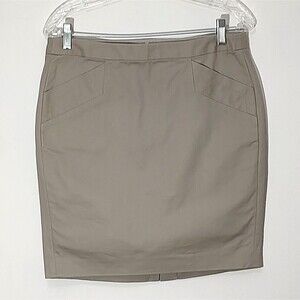 Gap Boardwalk Skirt Pencil Khaki Tan Stretch Knee length Preppy Academia